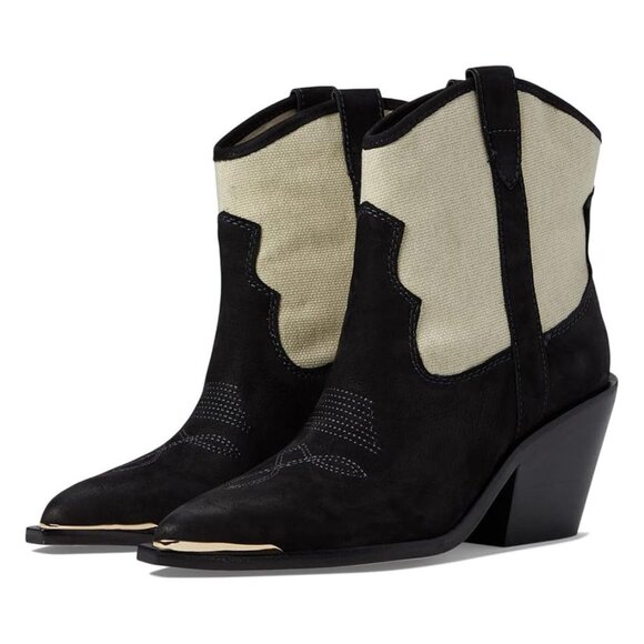 Dolce Vita Boots Nashe Black Multi Leather Western Heeled Ankle